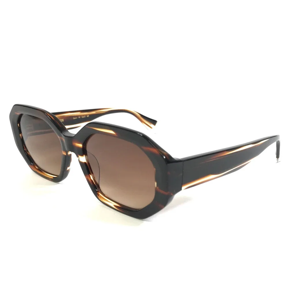 Gigi Studios Sunglasses CITRUS 6944/2 Striped Brown Frames Gradient Brown Lenses